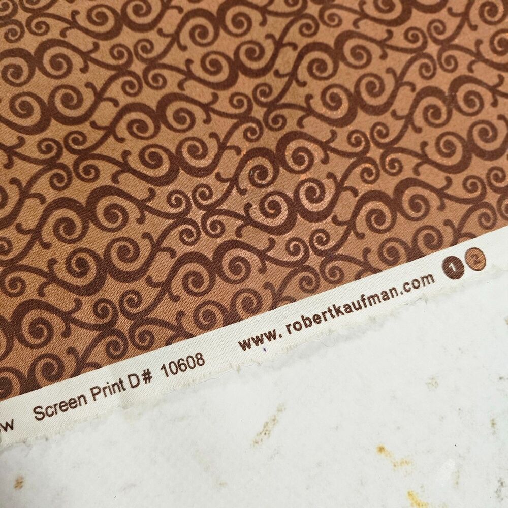 Robert Kaufman Free to Grow Brown Swirls Organic Cotton Fat Quarter 18x22
